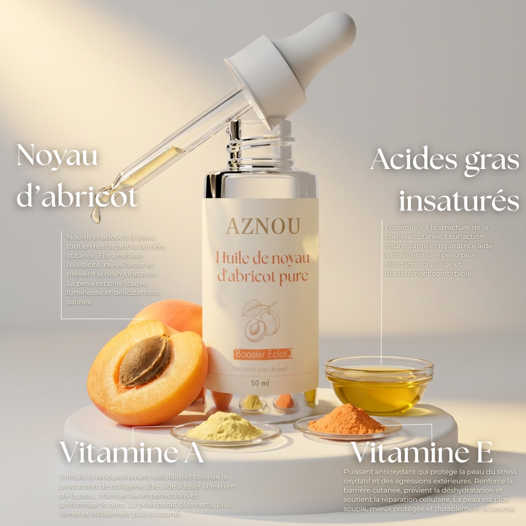 Booster d’éclat - Huile de noyau d'abricot pure