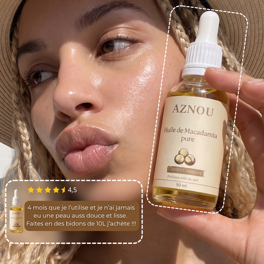 Soin velours- Huile de Macadamia pure Aznou